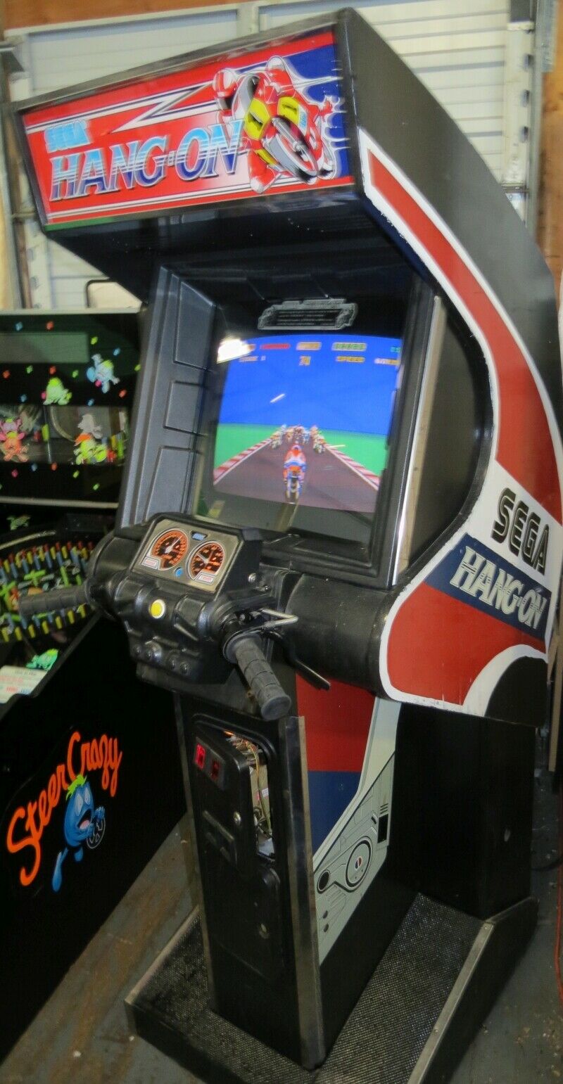 SEGA HANG-ON UPRIGHT MOTORCYCLE DRIVING Classic Arcade Game SHIPPING ...